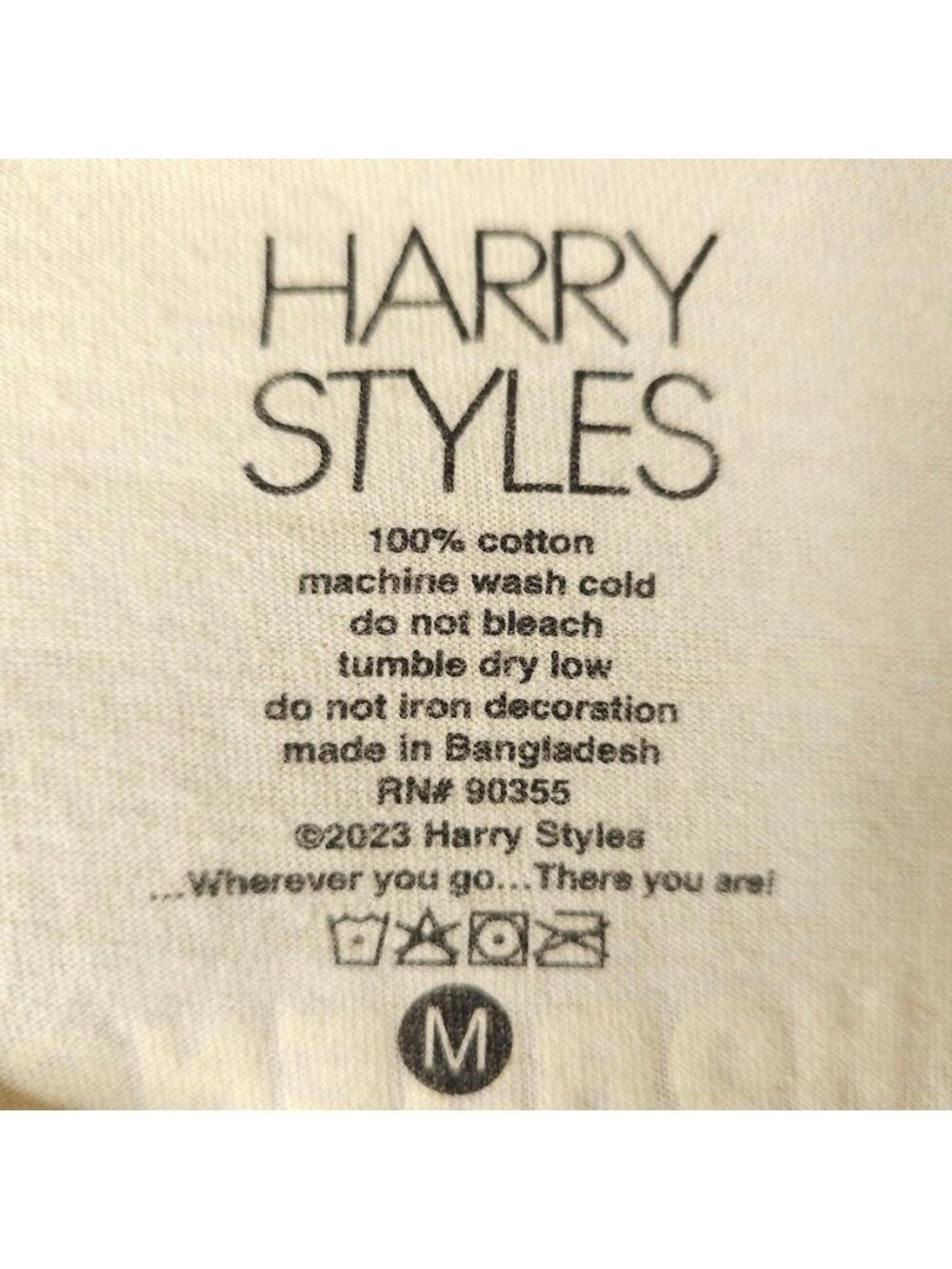Harry Styles T Shirt Mens Size Medium Cream Love On Tour European RELAXED FIT - Picture 6 of 7